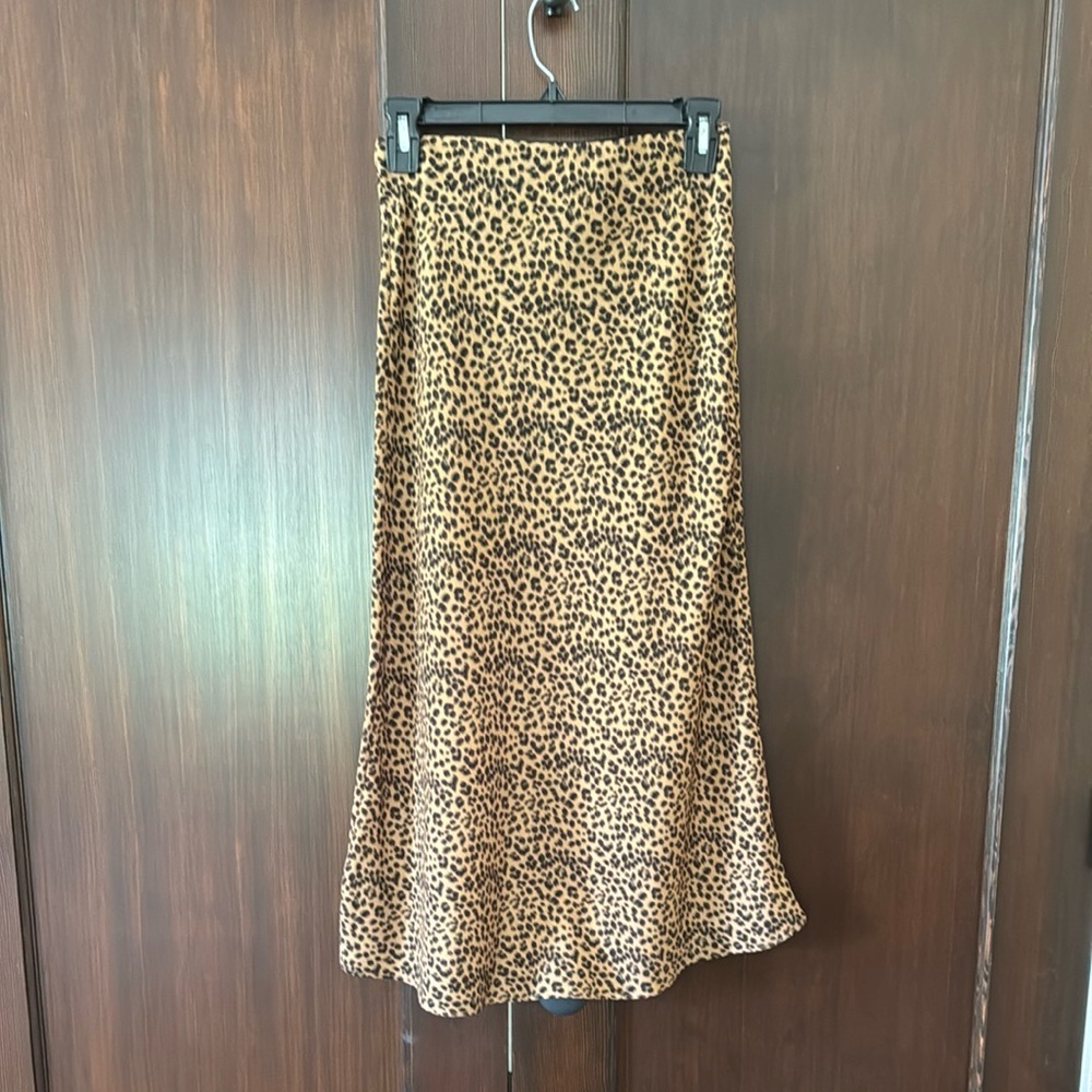 NASTY GAL COLLECTION LEOPARD MIDI SKIRT